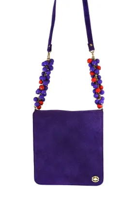 Safi Vintage Multi Bead Suede Leather Handbag