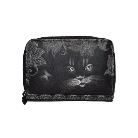 Shagwear Shadow Cat Small Black Change Purse Wallet