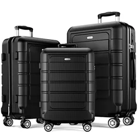 SHOWKOO Luggage Sets Expandable PC ABS Durable Suitcase