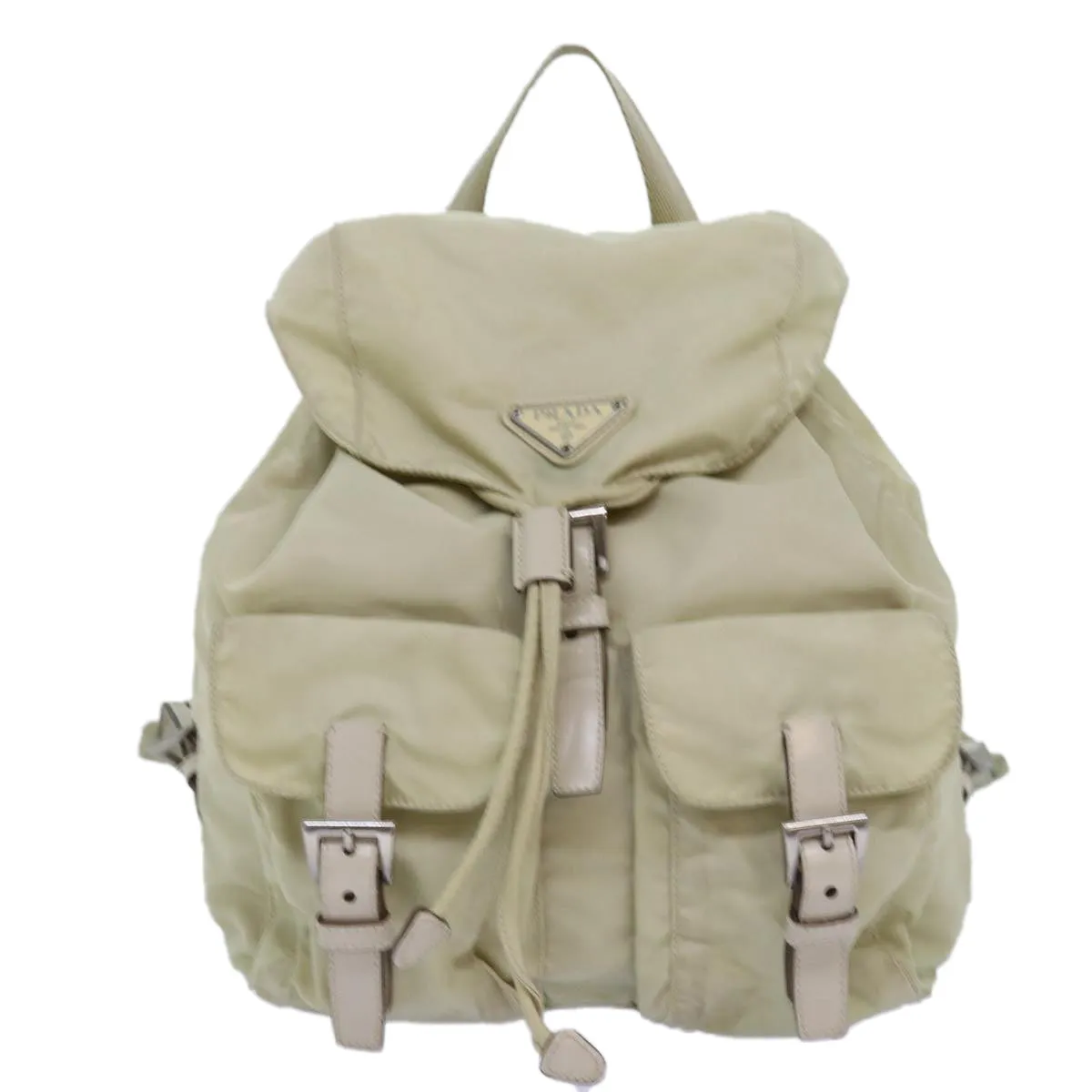 Trendy Inspired Prada Backpack Nylon Cream Auth 76124