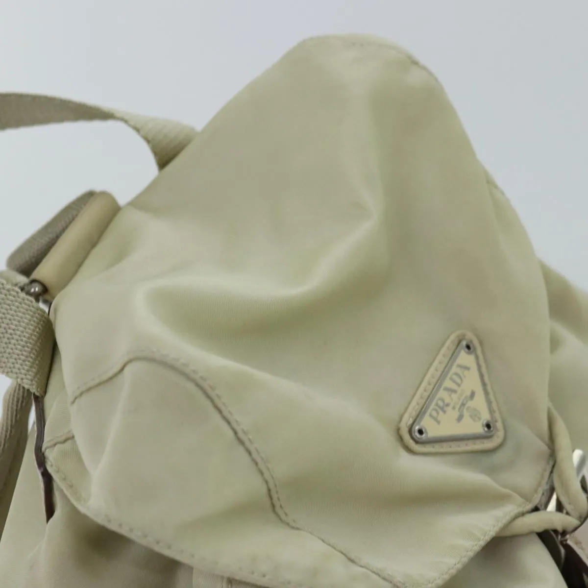 Trendy Inspired Prada Backpack Nylon Cream Auth 76124