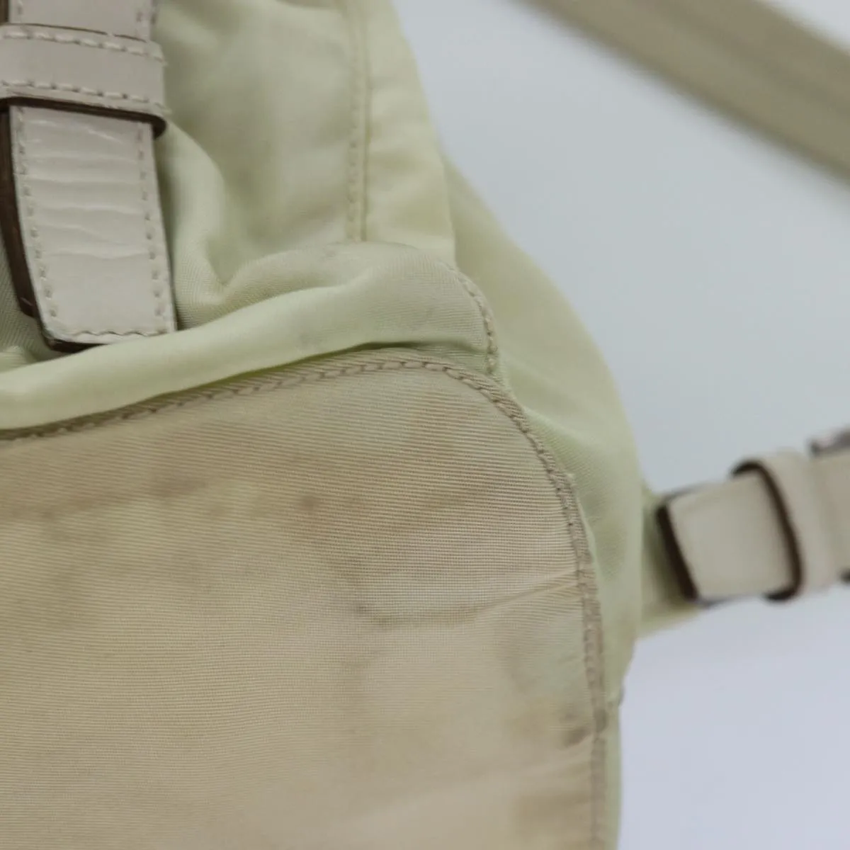 Trendy Inspired Prada Backpack Nylon Cream Auth 76124