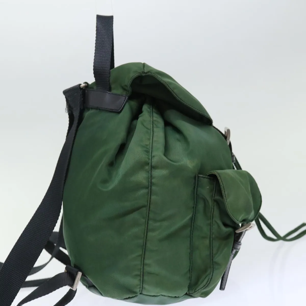 Trendy Inspired Prada Backpack Nylon Green Auth 71296