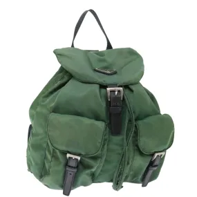 Trendy Inspired Prada Backpack Nylon Green Auth 71296