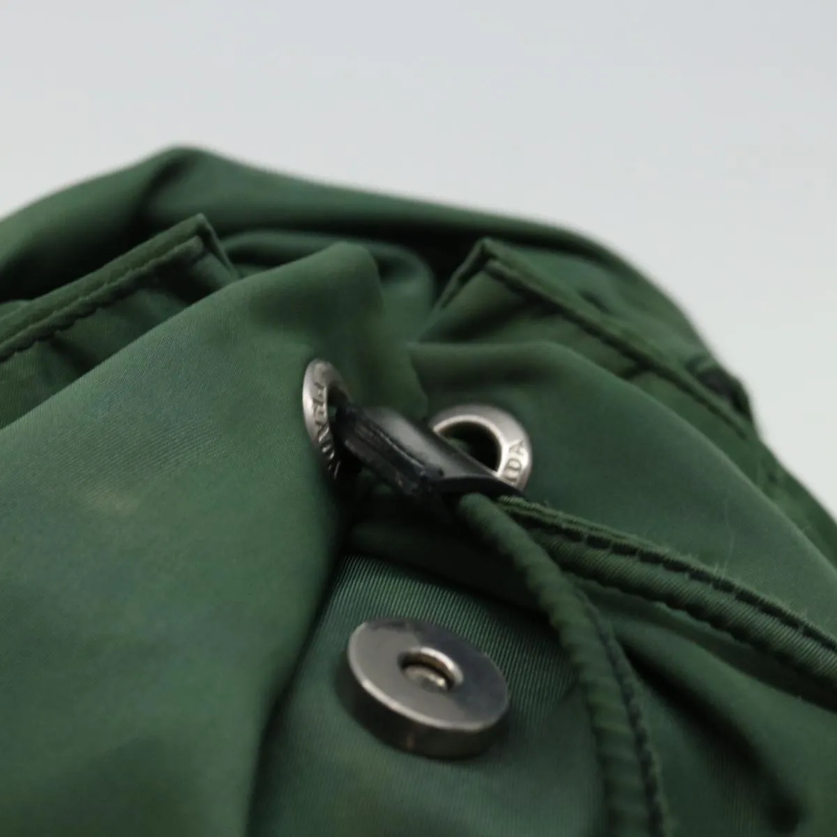 Trendy Inspired Prada Backpack Nylon Green Auth 71296