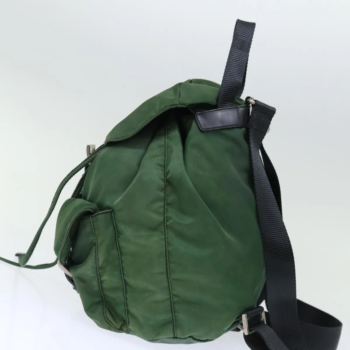 Trendy Inspired Prada Backpack Nylon Green Auth 71296