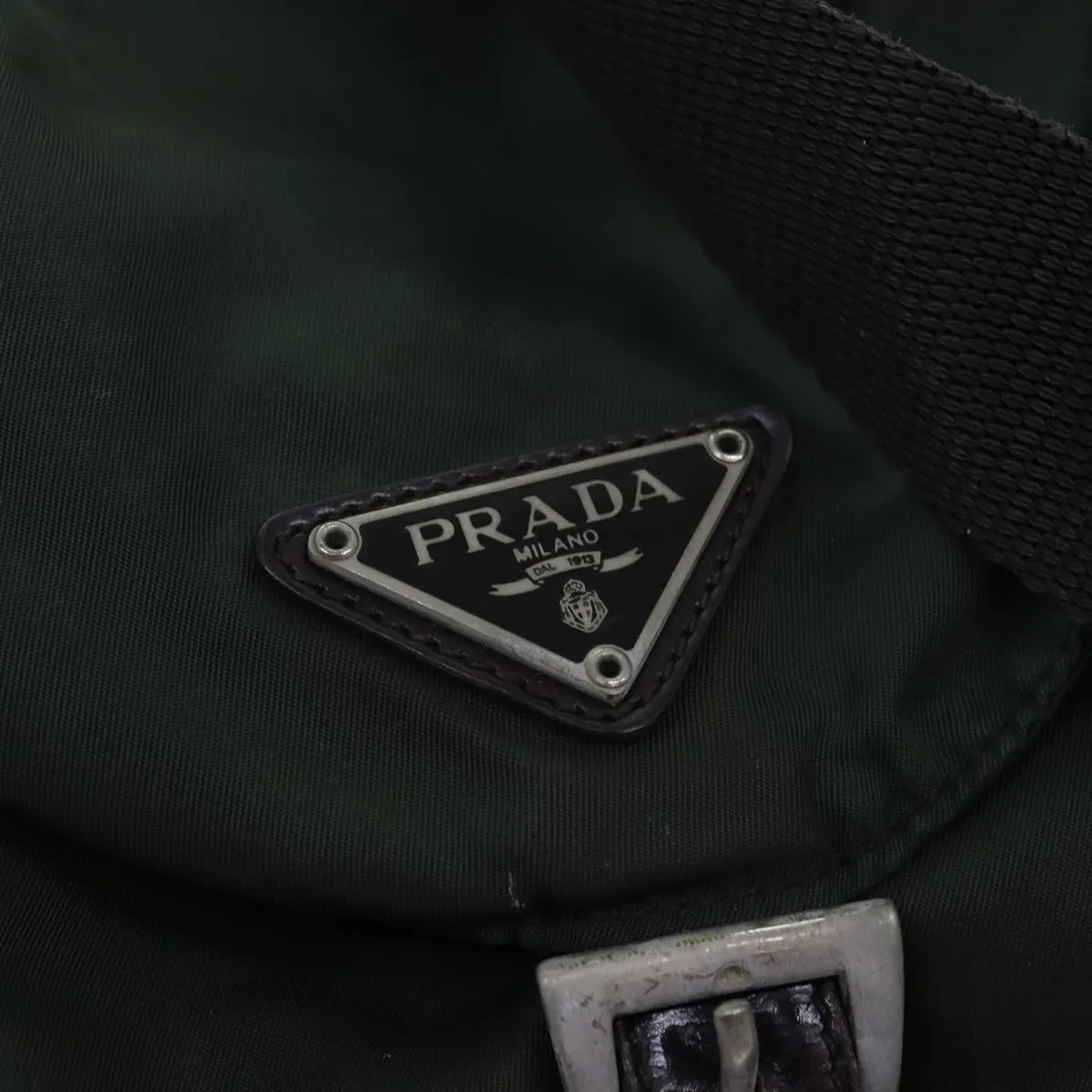 Trendy Inspired Prada Backpack Nylon Khaki Auth Ac2971