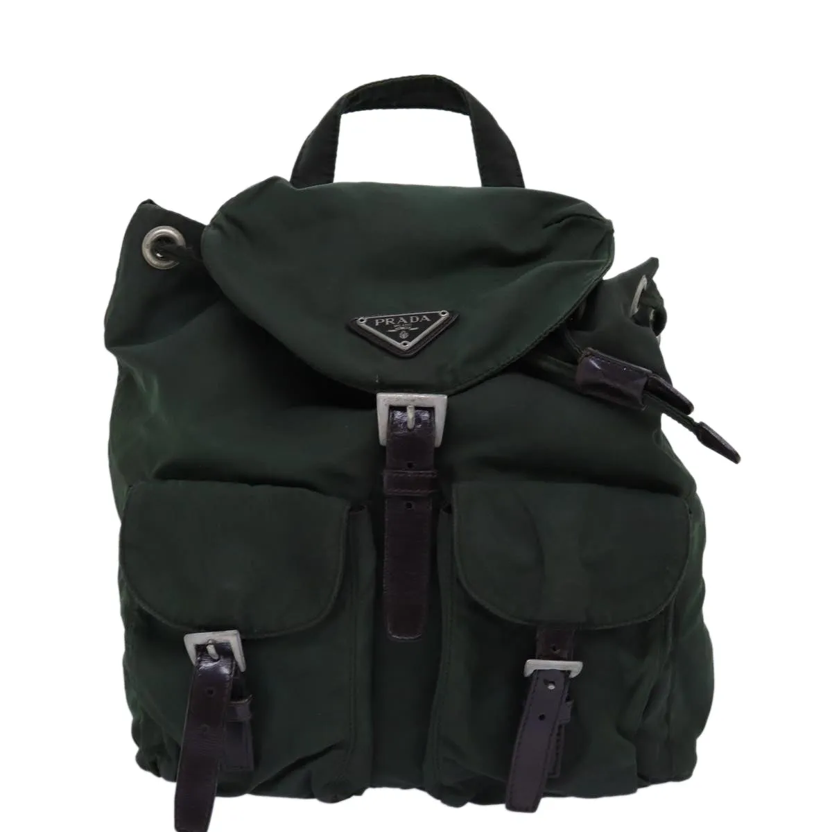 Trendy Inspired Prada Backpack Nylon Khaki Auth Ac2971