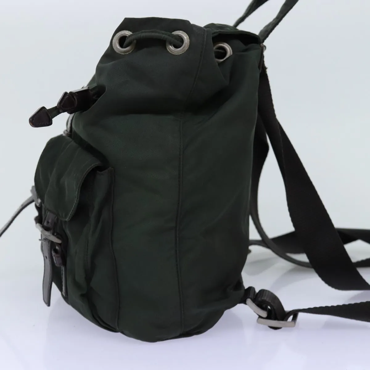 Trendy Inspired Prada Backpack Nylon Khaki Auth Ac2971