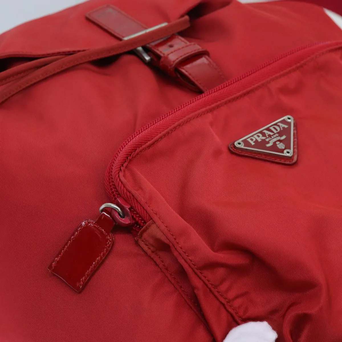 Trendy Inspired Prada Backpack Nylon Red Auth 71860