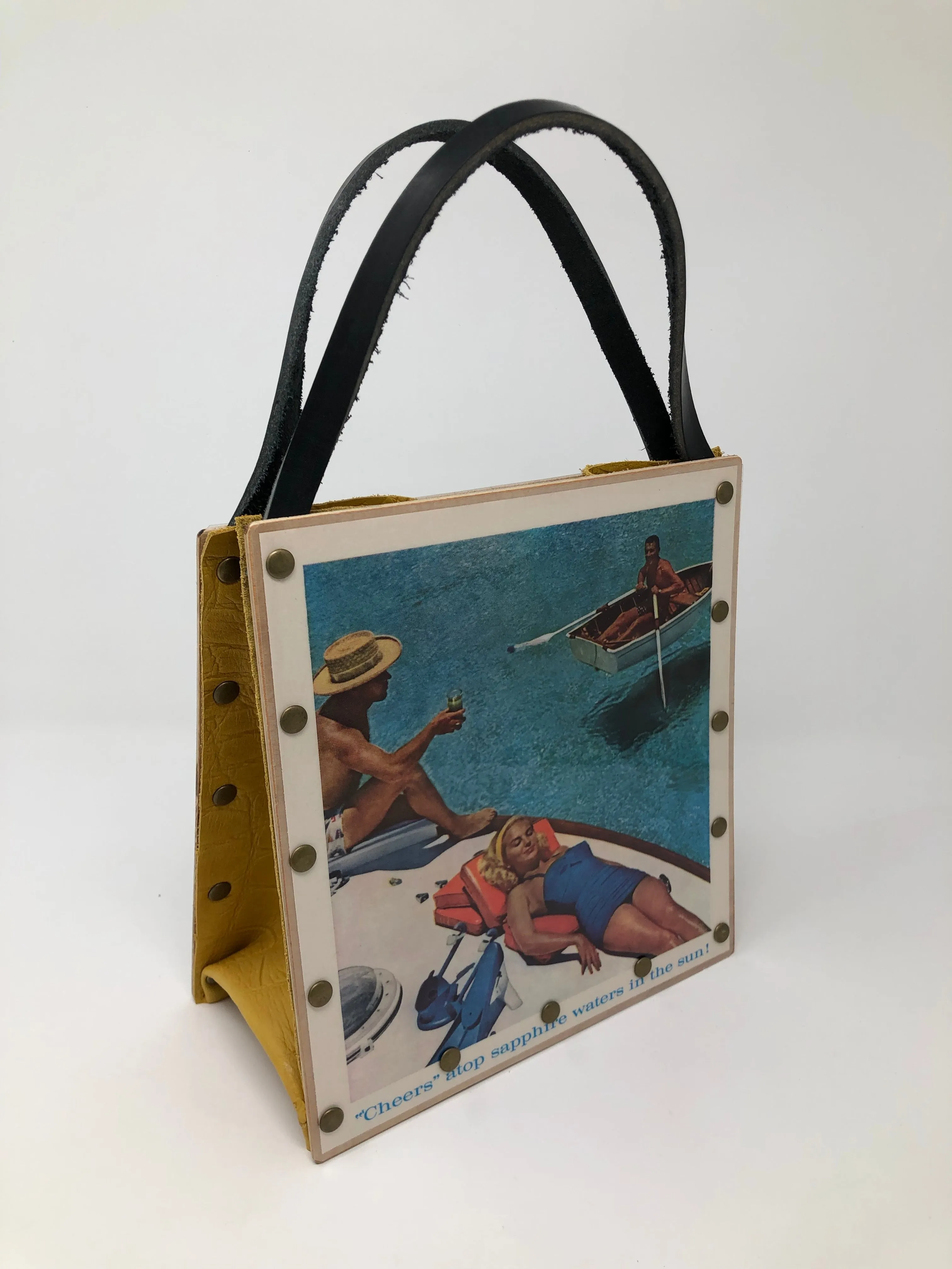 Vintage Graphics Handbag - Beach Vibes Bahamas Ad from Sunset 1961