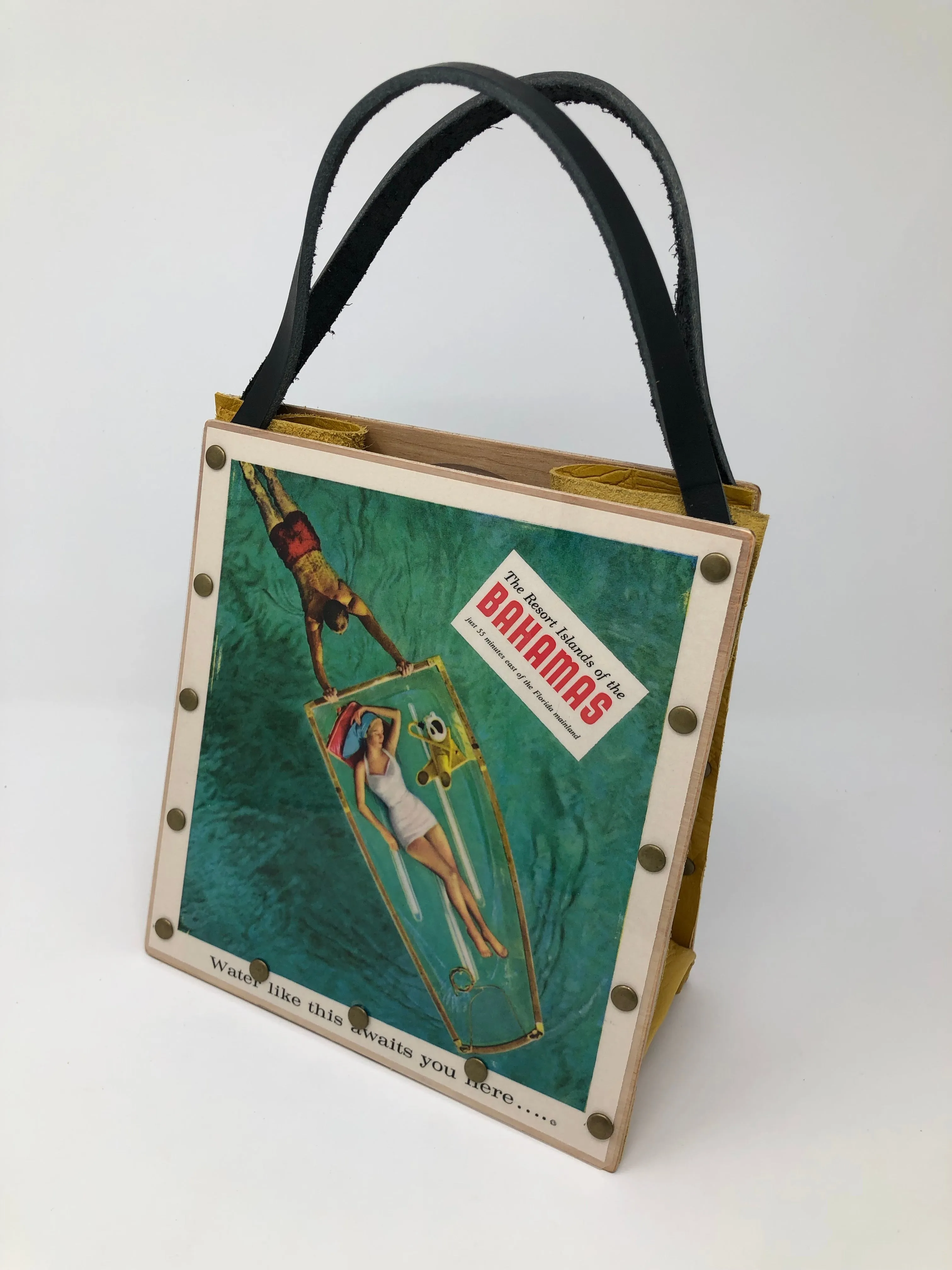 Vintage Graphics Handbag - Beach Vibes Bahamas Ad from Sunset 1961