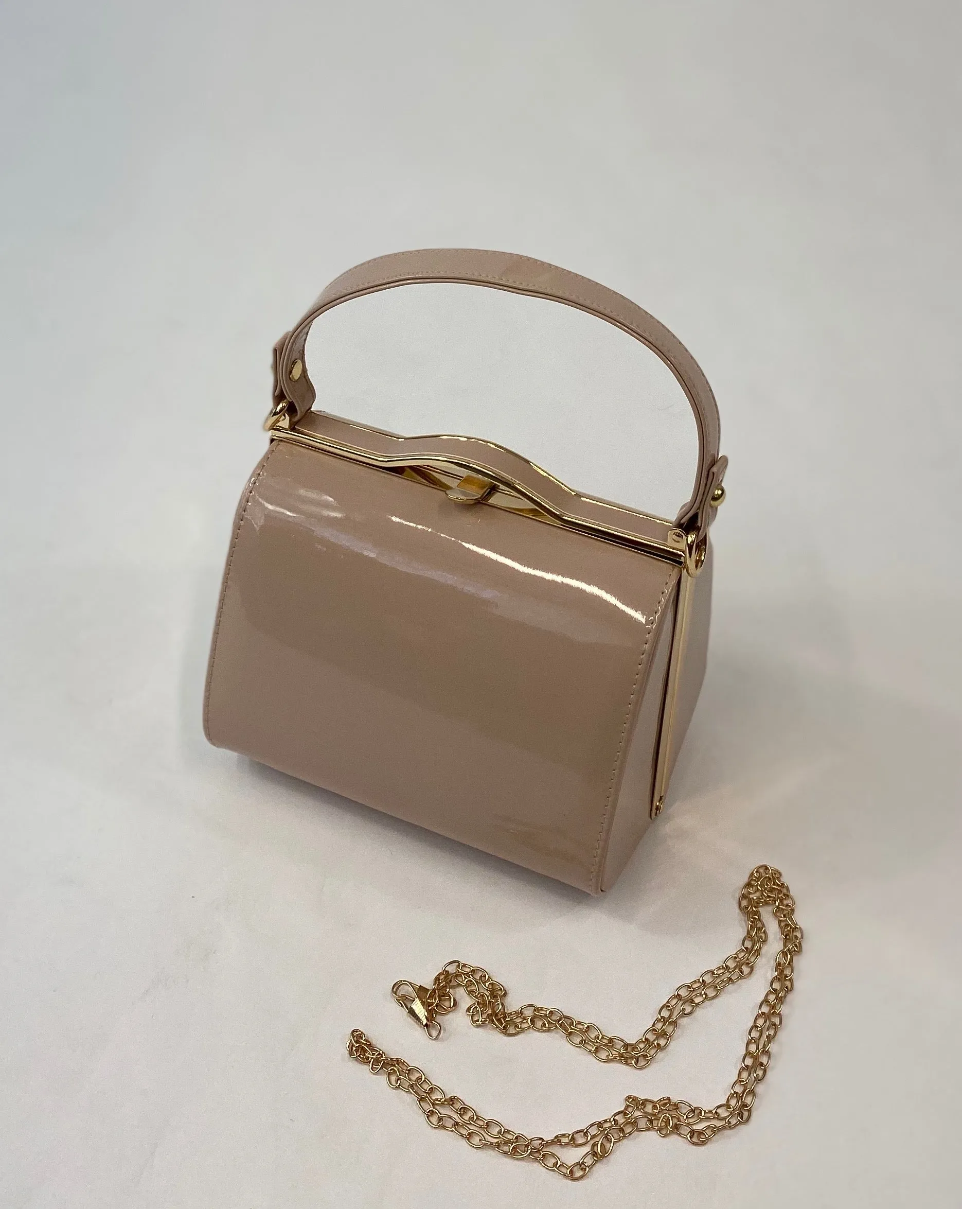 Vintage Inspired Lilly Hand Bag In classic Nude