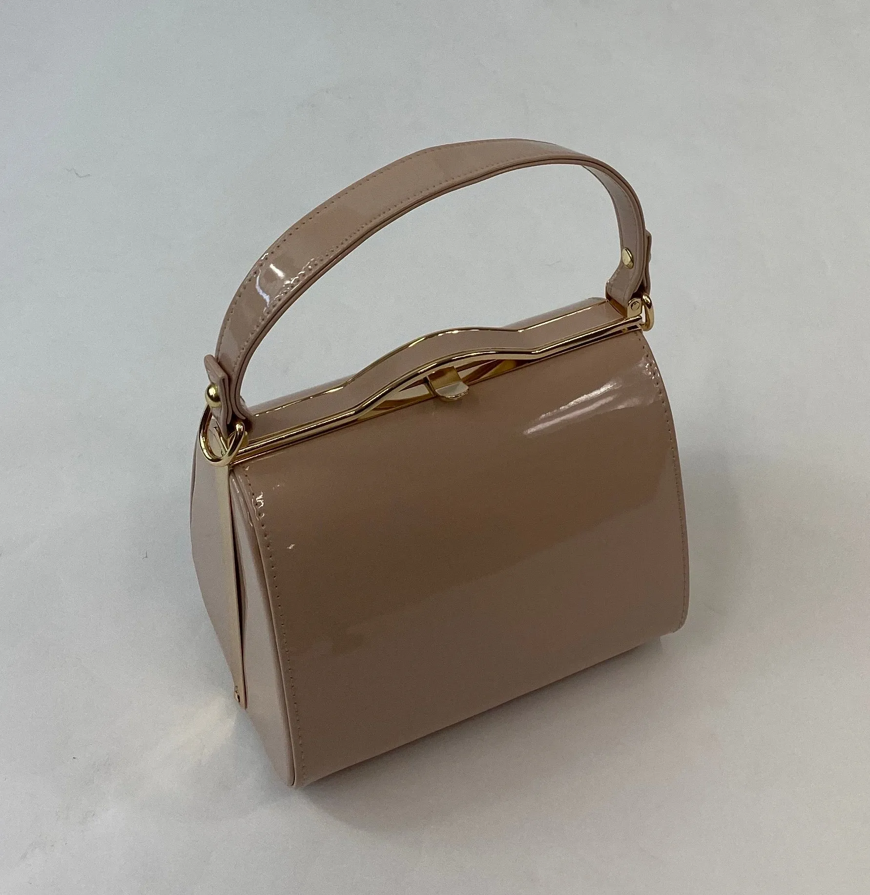 Vintage Inspired Lilly Hand Bag In classic Nude